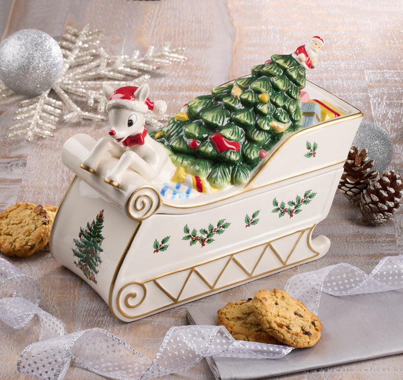Spode - Christmas Tree - Rudolph Cookie Jar - Limolin 