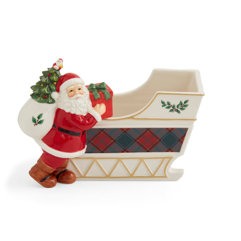 Spode - Christmas Tree - Santa Sleigh Candy Jar | 8 inch - Limolin 