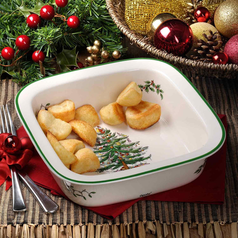 Spode - Christmas Tree - Square Rimmed Dish - Limolin 