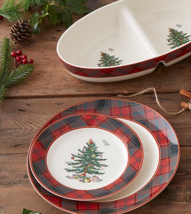 Spode - Christmas Tree - Tartan 105 inch Dinner Plate - Limolin 