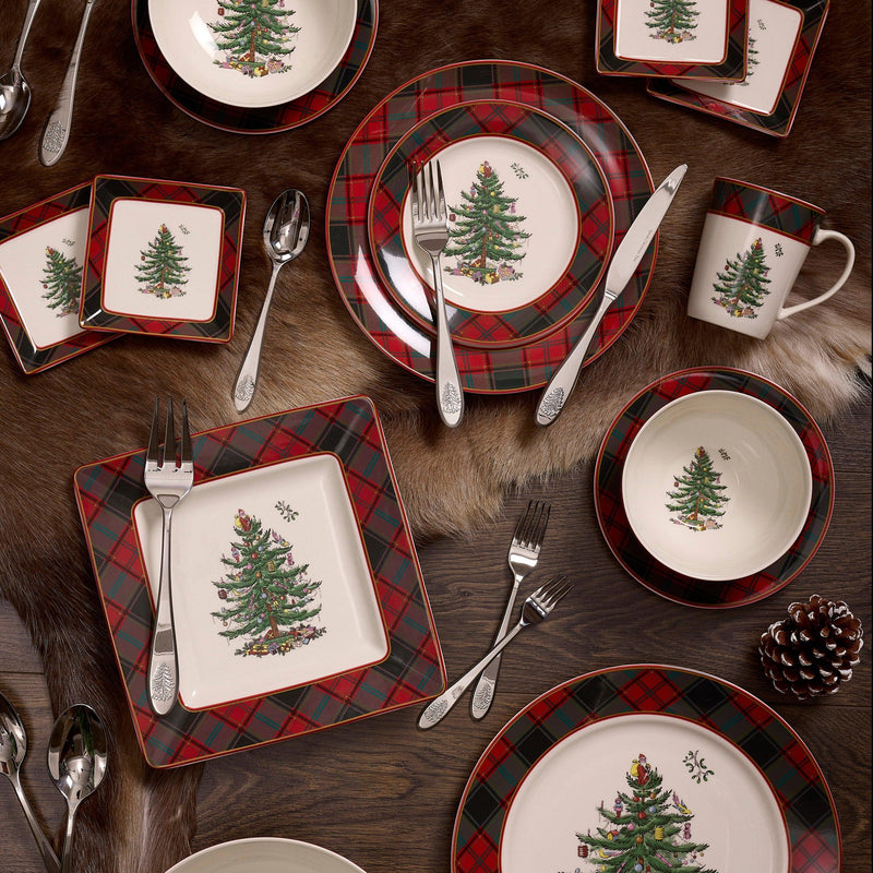 Spode - Christmas Tree - Tartan Salad Plate - Limolin 