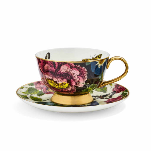 Spode - Creatures of Curiosity - Teacup & Saucer Coupe (Black/Cream) - Limolin 