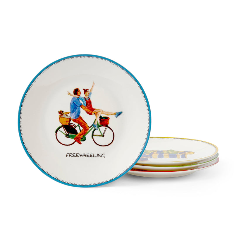Spode - Kit Kemp Doodles Tidbit Plate (Set of 4) | 6 inch - Limolin 