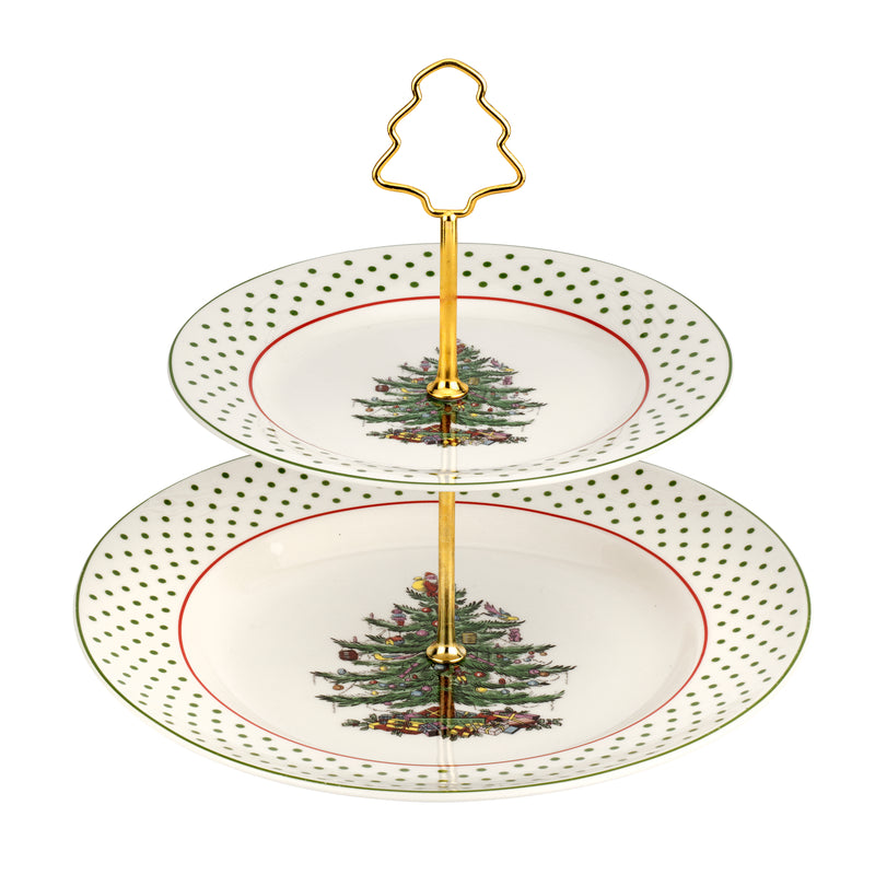 Spode - Polka Dot Tiered Server | 10 inch - Limolin 