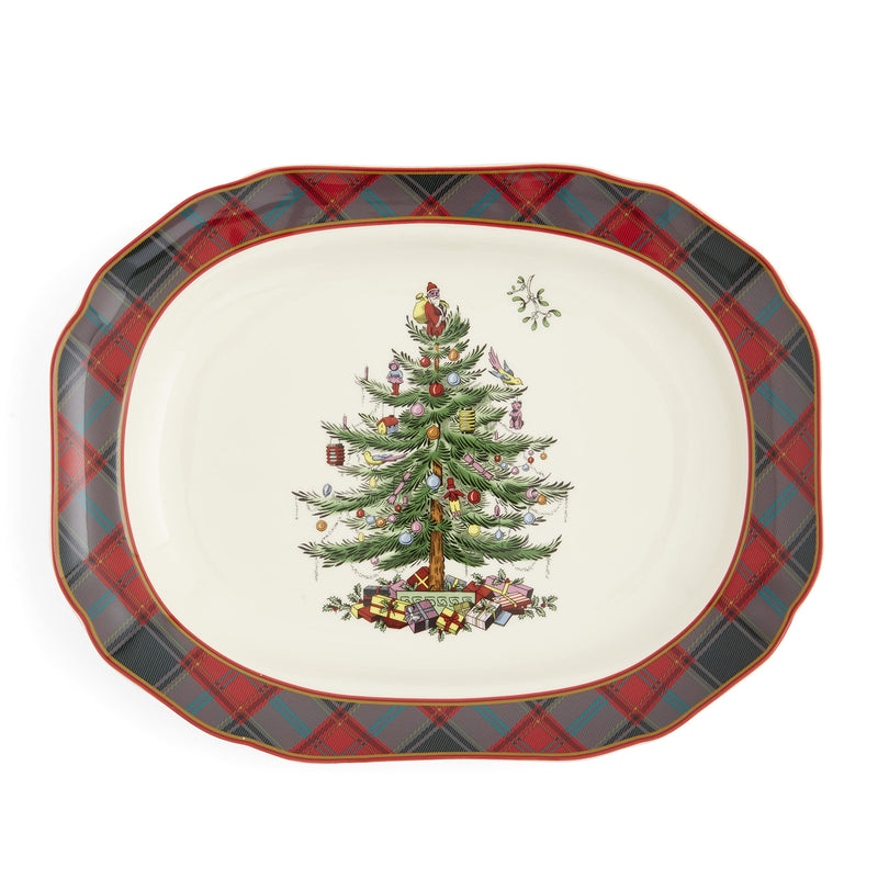 Spode - Tartan Rect Platter | 14 inch - Limolin 