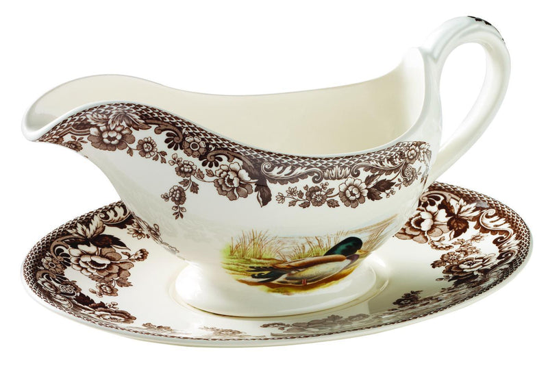 Spode - Woodland - Sauce Boat & Stand - Limolin 