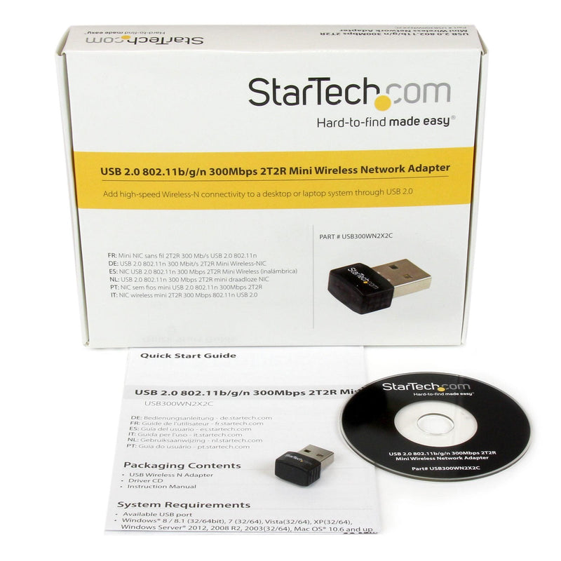 StarTech - Adapter Wireless - N USB 20 300 Mbps Mini - 80211 - Black - Limolin 