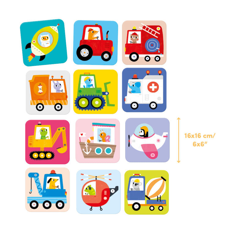 Banana Panda - SUUUPER SIZE - MEMORY GAME VEHICLES 24 cards (2+) - Limolin 