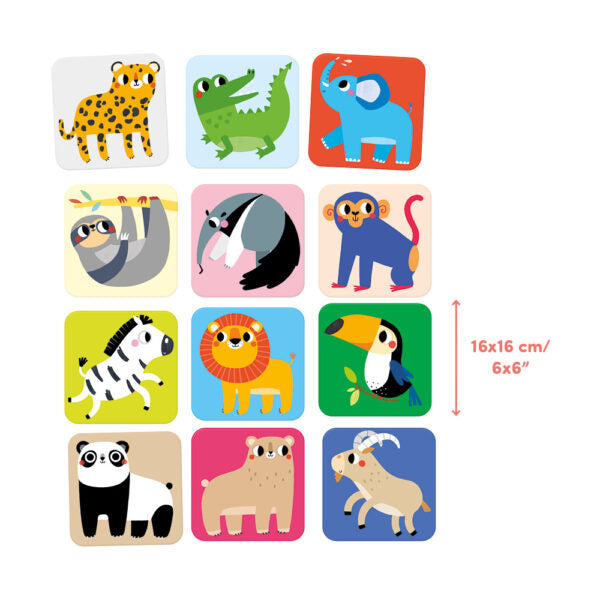 Banana Panda - SUUUPER SIZE - MEMORY GAME WILD ANIMALS 24 cards (2+) - Limolin 