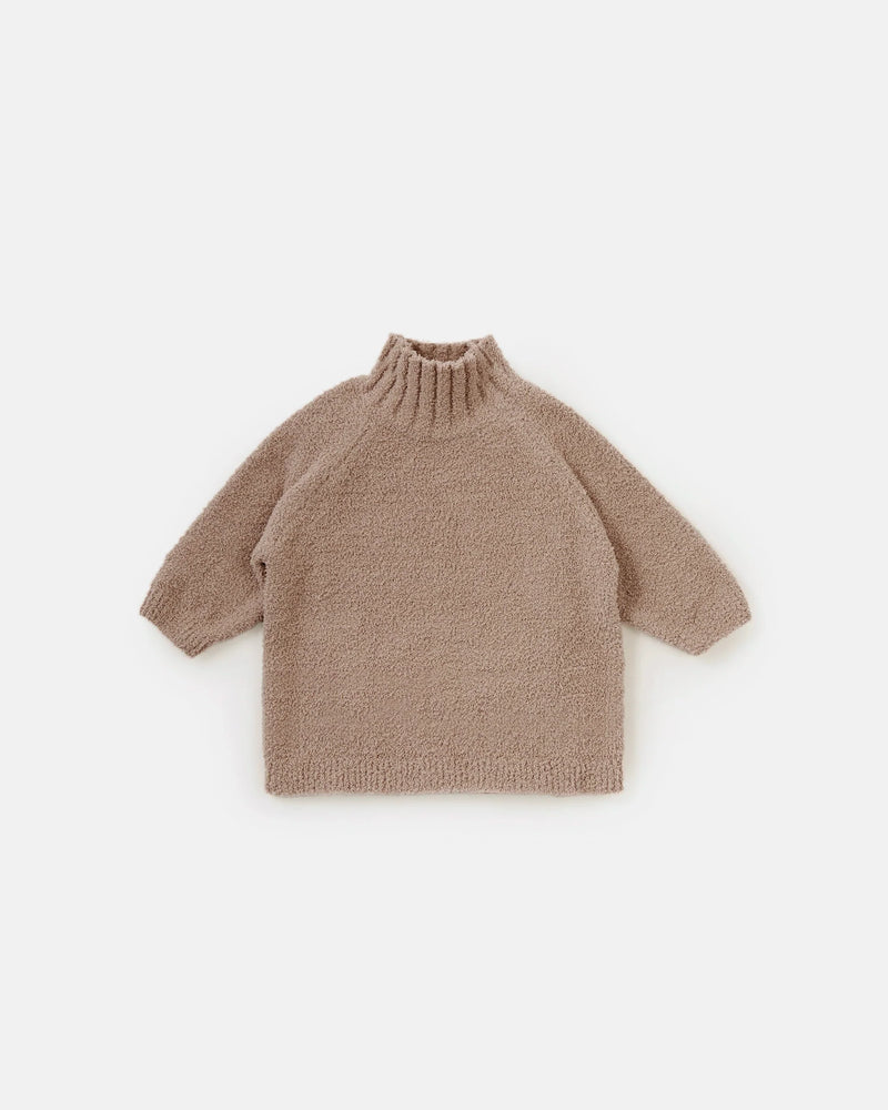7AM - Boxy Mock Neck Sweater - Fuzzy