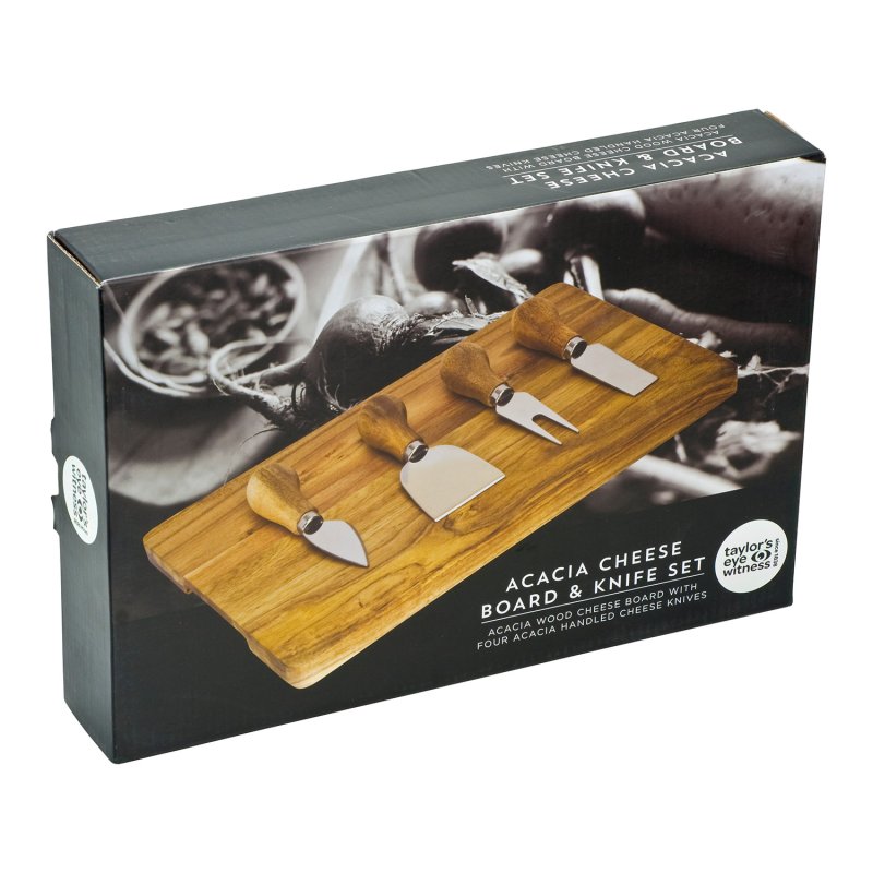 Taylor's Eye Witness - 4 Pc Cheese Knife Setwith Acacia Board - Limolin 