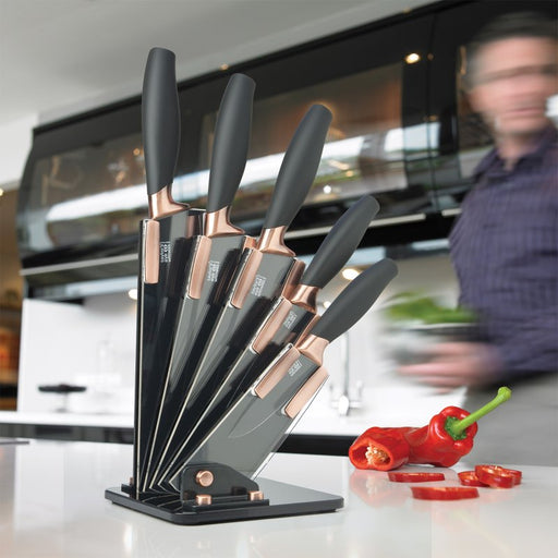 Taylor's Eye Witness - 5Pc Brooklyn Copper Fan Shaped Knife Block Set - Limolin 