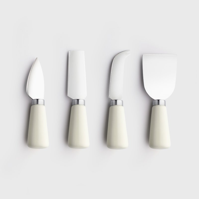 Taylor's Eye Witness - Ceramic Cheese Knife Set Cream W/Block - Limolin 