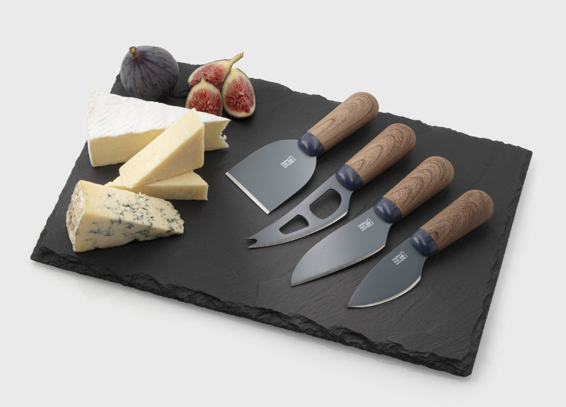 Taylor's Eye Witness - Cheese Knife (Set of 4) W/Slate Brd Walnut - Limolin 