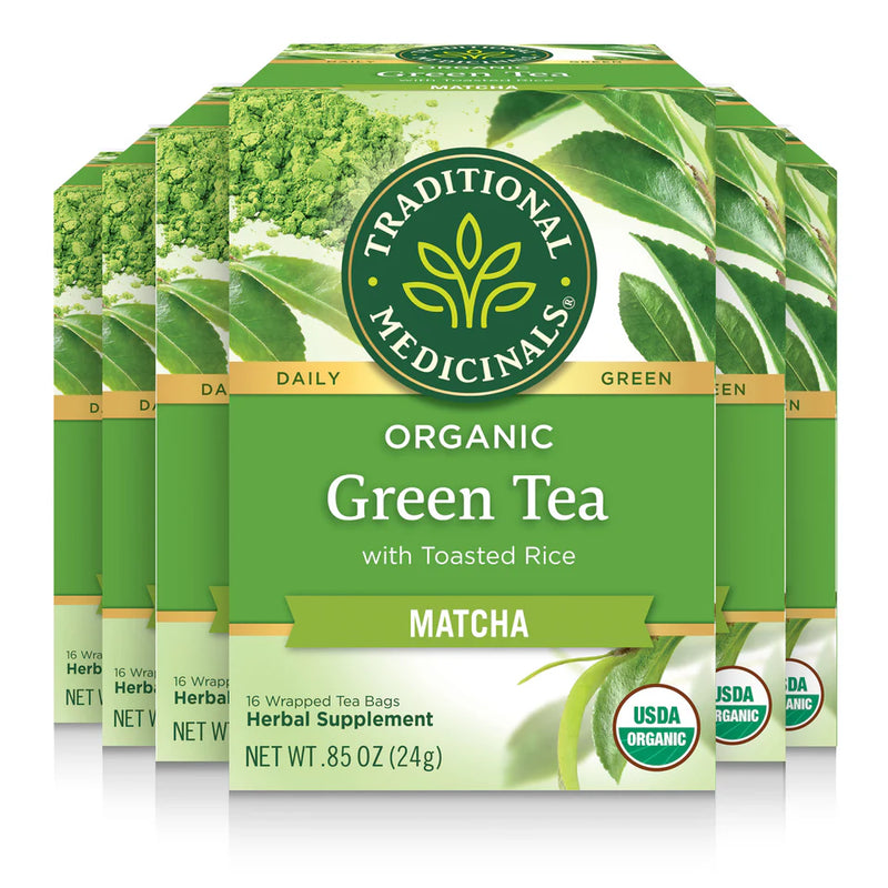 Traditional Medicinals - Org Green Tea w Matcha - 16 Tea Bags - Limolin 