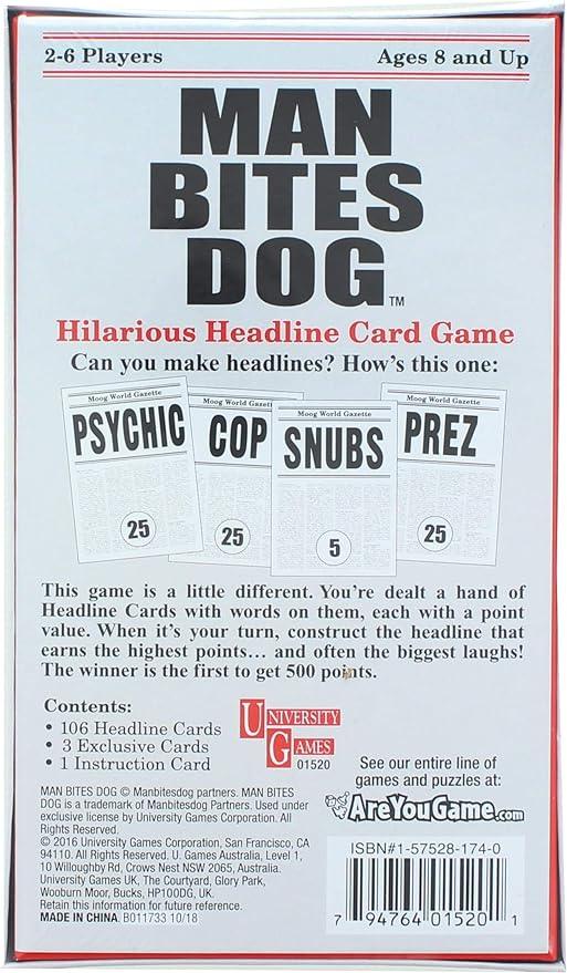 University Games - Man Bites Dog - Card Game - Limolin 