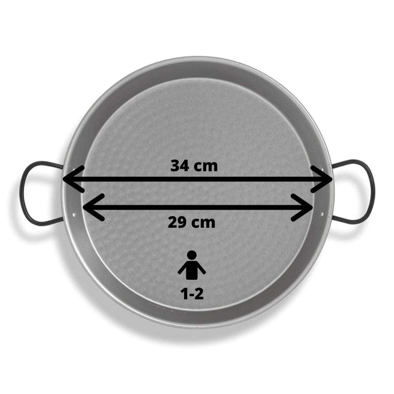 Vaello - Paella Pan Polished Steel 34cm/13" - Limolin 