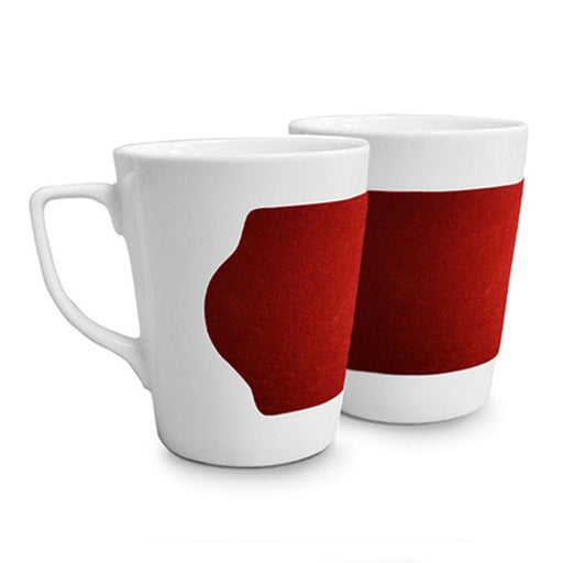 Velour - Red Band Porcelain Mug With Handle - Limolin 