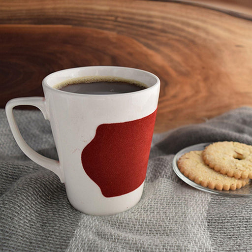 Velour - Red Band Porcelain Mug With Handle - Limolin 