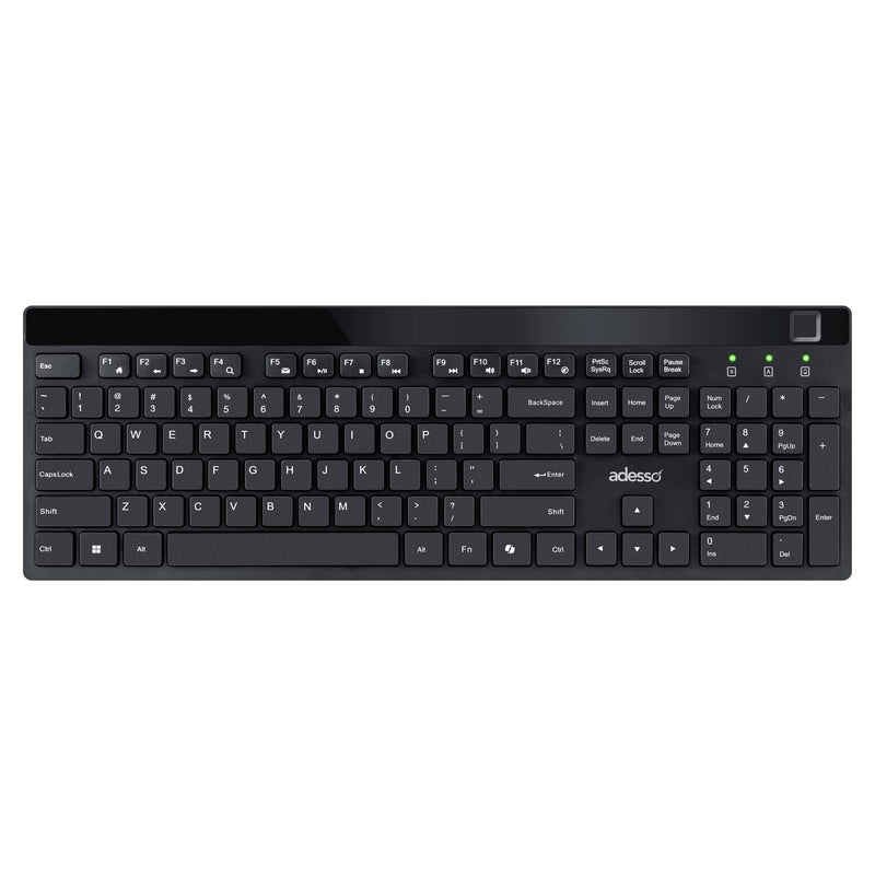 Adesso - Keyboard WKB-1400FB Wireless Ergonomic with Fingerprint Reader