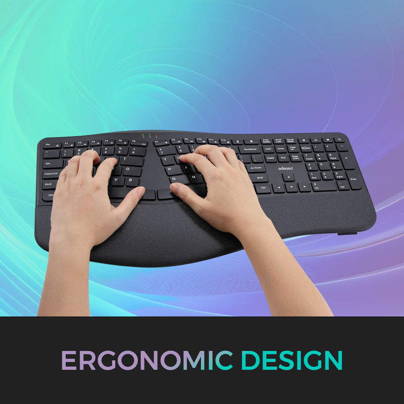 Adesso - Wireless Ergonomic Scissor Switch Keyboard and Mouse Combo