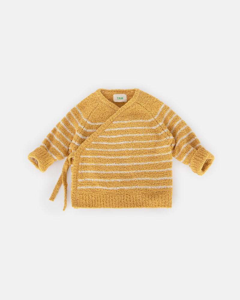 7AM - Wrap Top Striped - Fuzzy