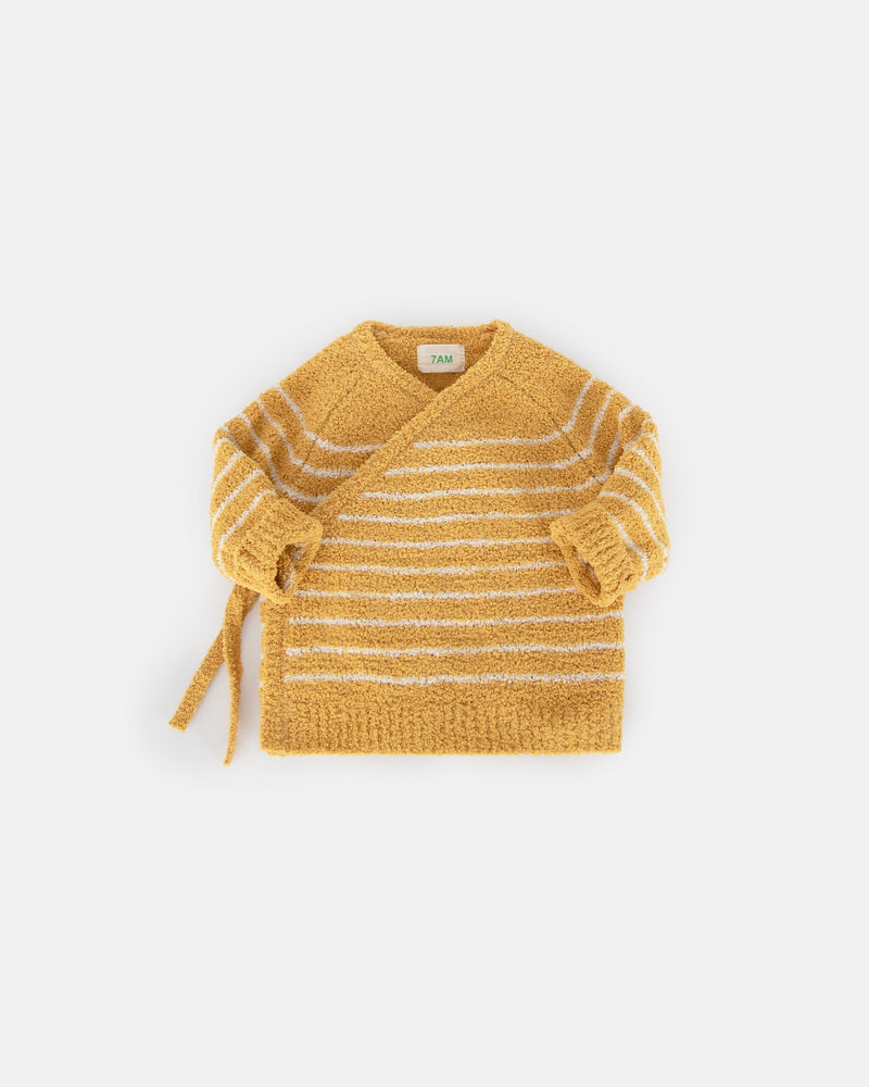 7AM - Wrap Top Striped - Fuzzy