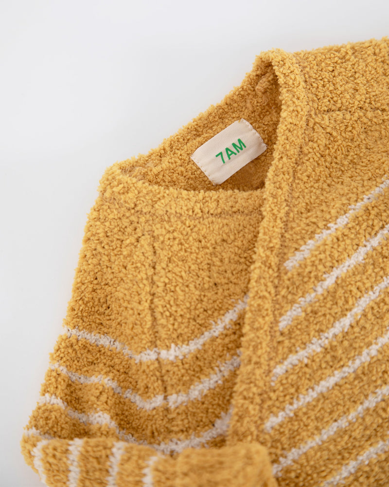 7AM - Wrap Top Striped - Fuzzy