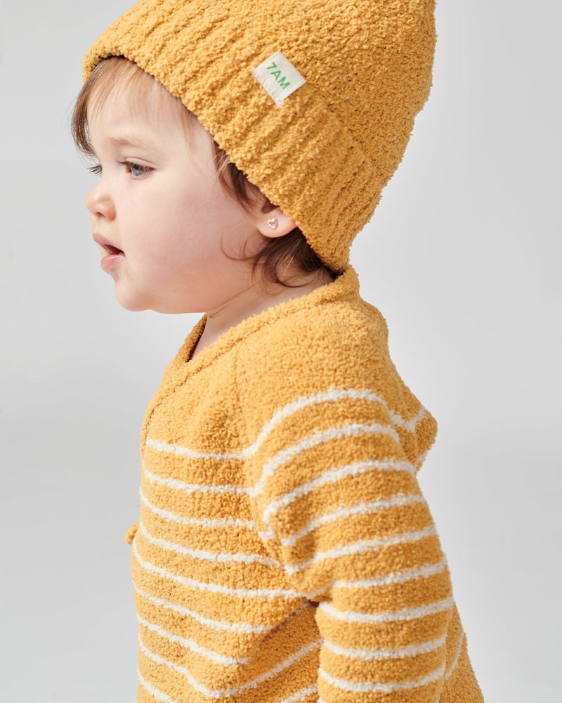 7AM - Wrap Top Striped - Fuzzy