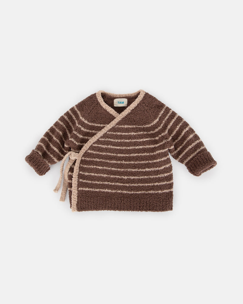 7AM - Wrap Top Striped - Fuzzy