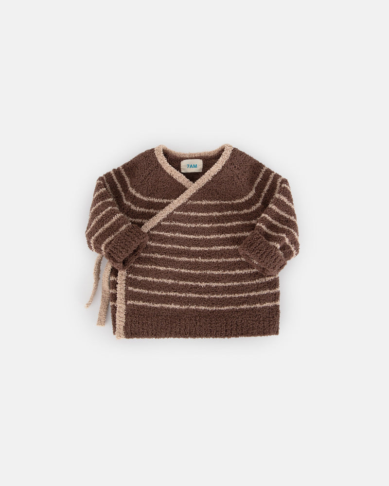 7AM - Wrap Top Striped - Fuzzy
