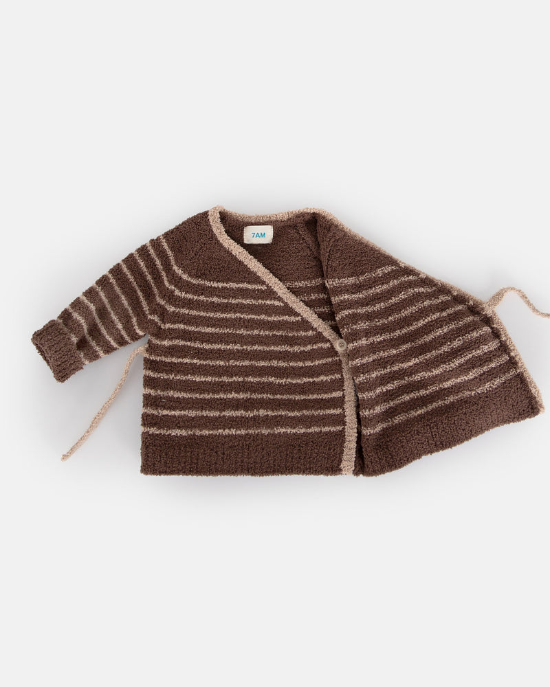7AM - Wrap Top Striped - Fuzzy