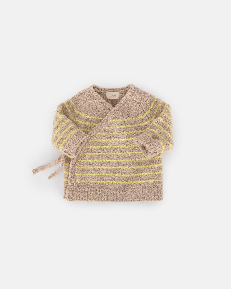 7AM - Wrap Top Striped - Fuzzy