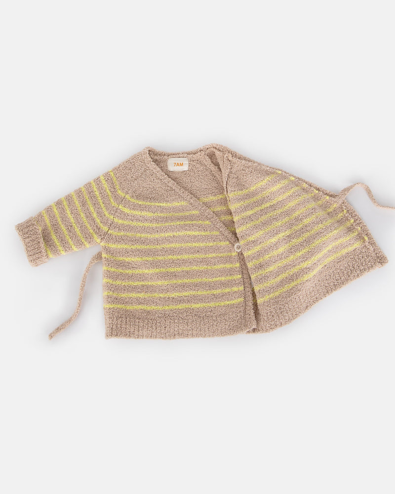 7AM - Wrap Top Striped - Fuzzy