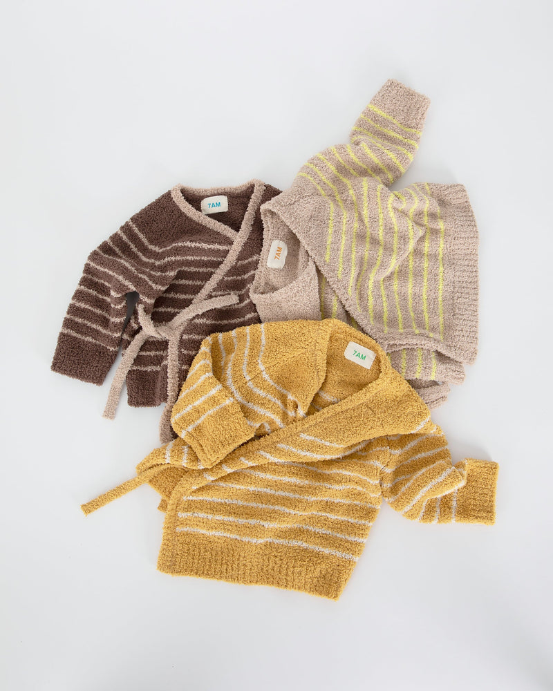 7AM - Wrap Top Striped - Fuzzy