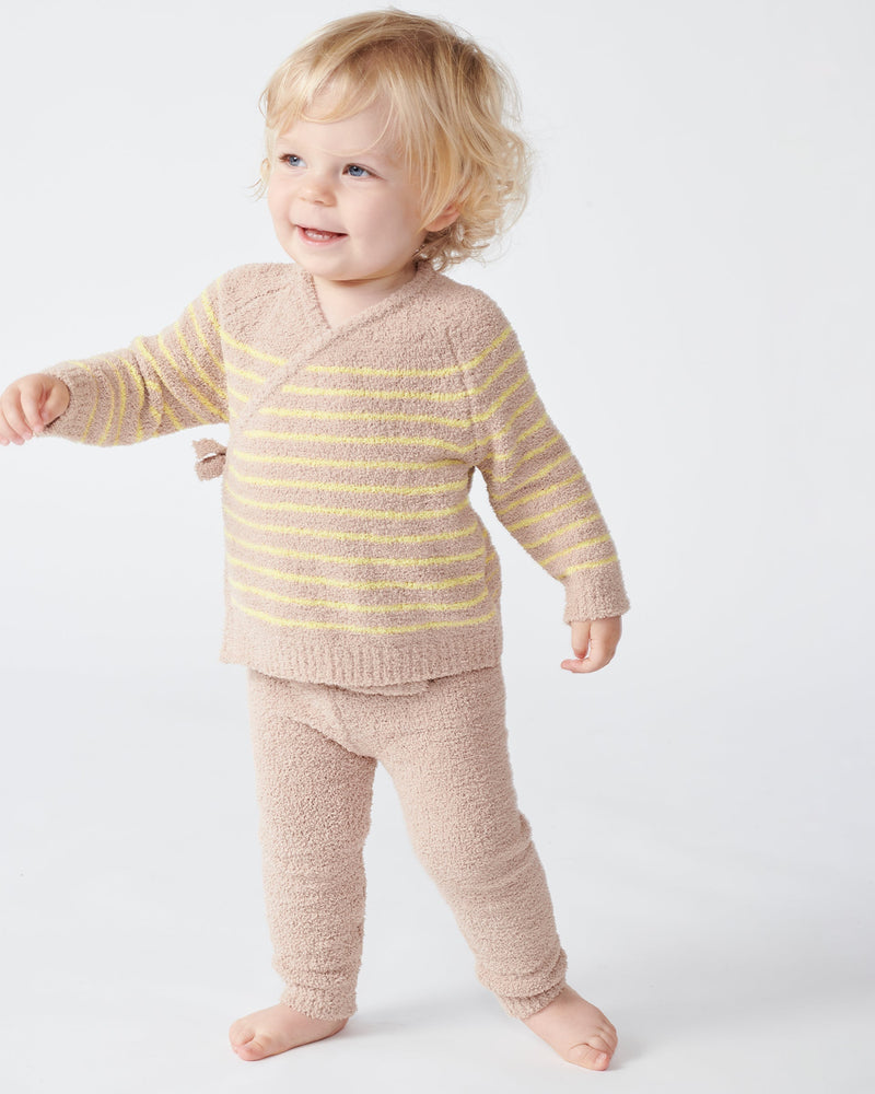 7AM - Wrap Top Striped - Fuzzy