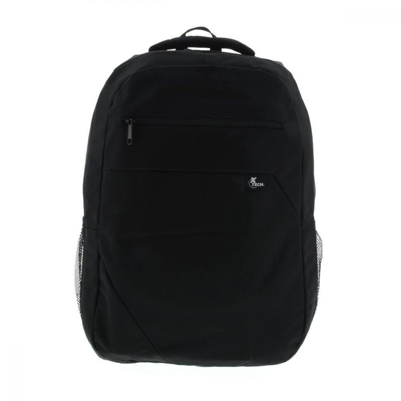 Xtech - Backpack 156in Bristol Adjustable Shoulder Straps Padded Back 2 Side Mesh Pockets - Black - Limolin 