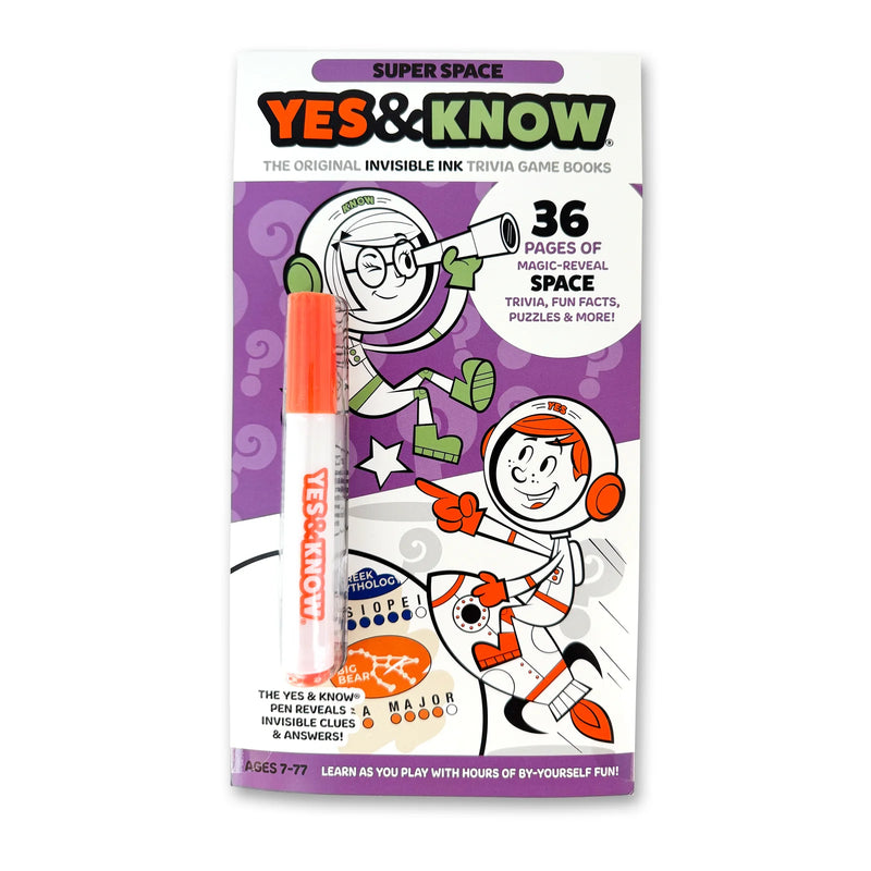Tree Town Toys - YES & KNOW - INVISIBLE INK GAME BOOK - SUPER SPACE