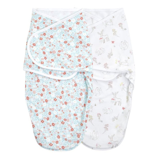 aden + anais - Easy Swaddle Wraps - Minky Mother & Baby 0 - 3 Months Garden