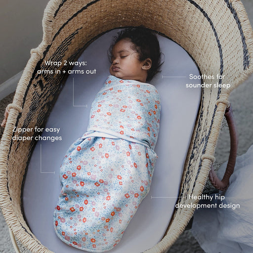 aden + anais - Easy Swaddle Wraps - Minky Mother & Baby 0 - 3 Months Scandinavian Sky