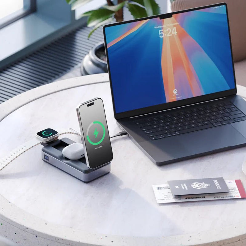 Alogic - Qi2 Power Bank 21000mAh 6 - in - 1 with USB - C 100W Fast Charging - Grey Electronics
