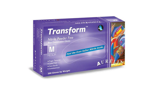 Aurelia - Transform Blue Nitril Medium Gloves 100 Pf 3.2 Mm Health & Wellness