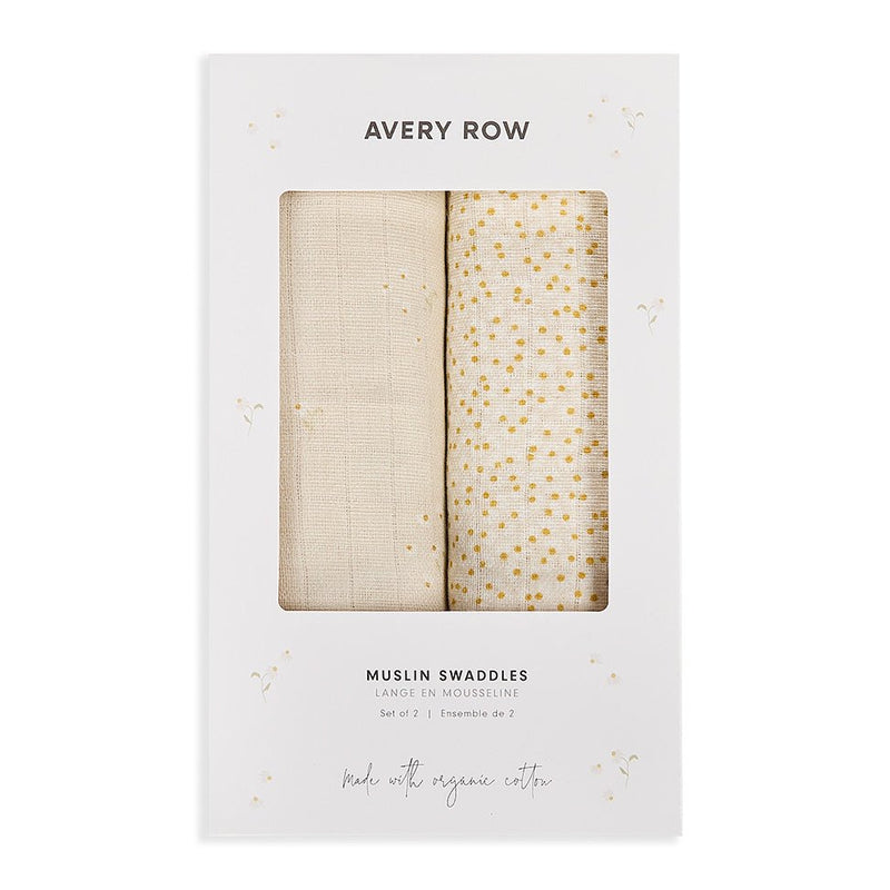 Avery Row - Muslin Swaddle Set of 2 - Wild Chamomile / Daisy Meadow Mother & Baby