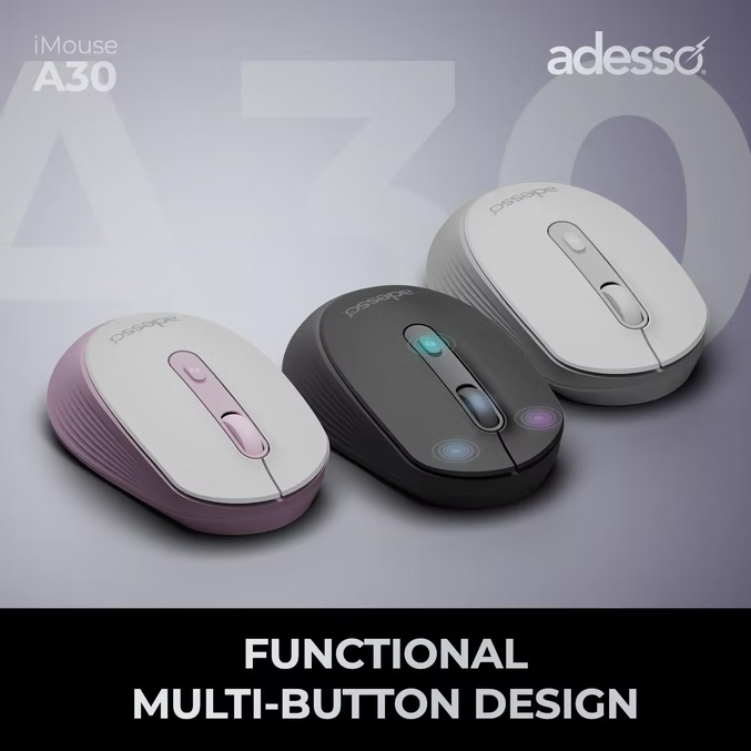 Adesso - Mouse Wireless A30 4 Buttons Up to 1200DPI With
