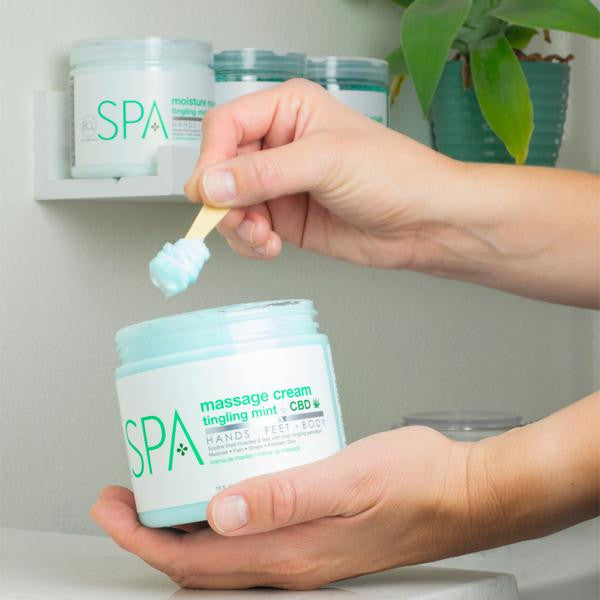 BCL Spa - Massage Cream Tingling Mint + CBD | 16 oz