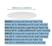 Beleduc - EMMANUELE ROUND TABLE TOP WHITE 36" Furniture