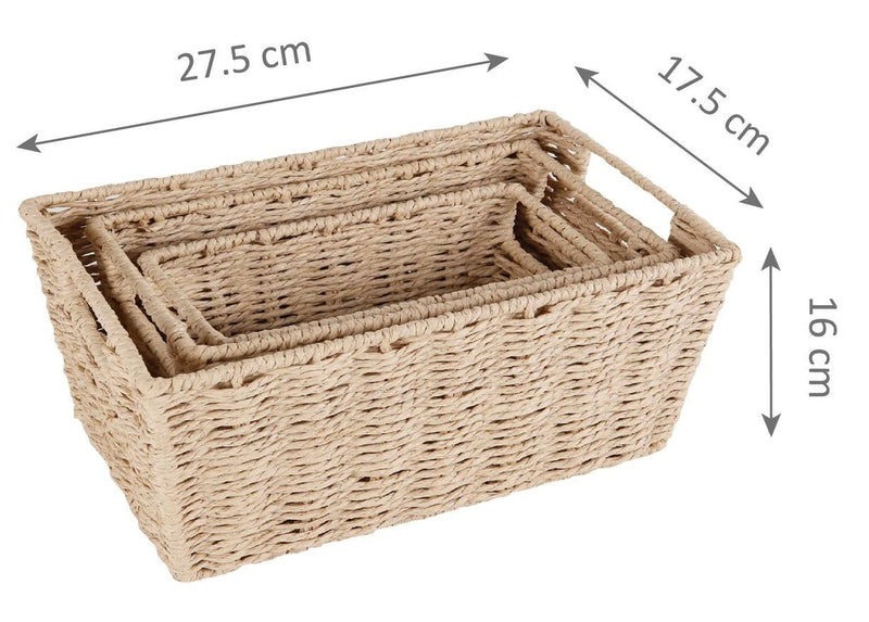 Beleduc - RECTANGULAR BASKETS - SMALL (SET OF 3) Home & Kitchen