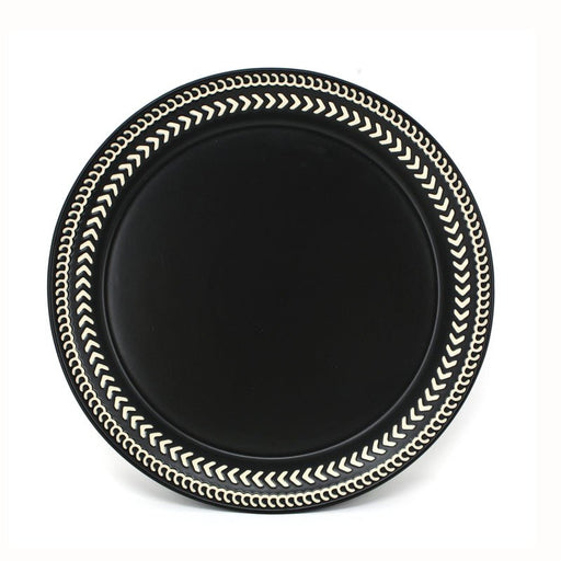 BIA - BATIK Ceramic Dinner Plate Home & Kitchen Black