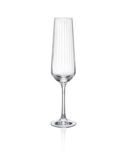 Bohemia Crystal - Sandra Optic Champagne Flute 200ml x6 Home & Kitchen