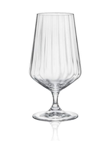 Bohemia Crystal - Sandra Optic Footed Glass 380ml x6 Home & Kitchen
